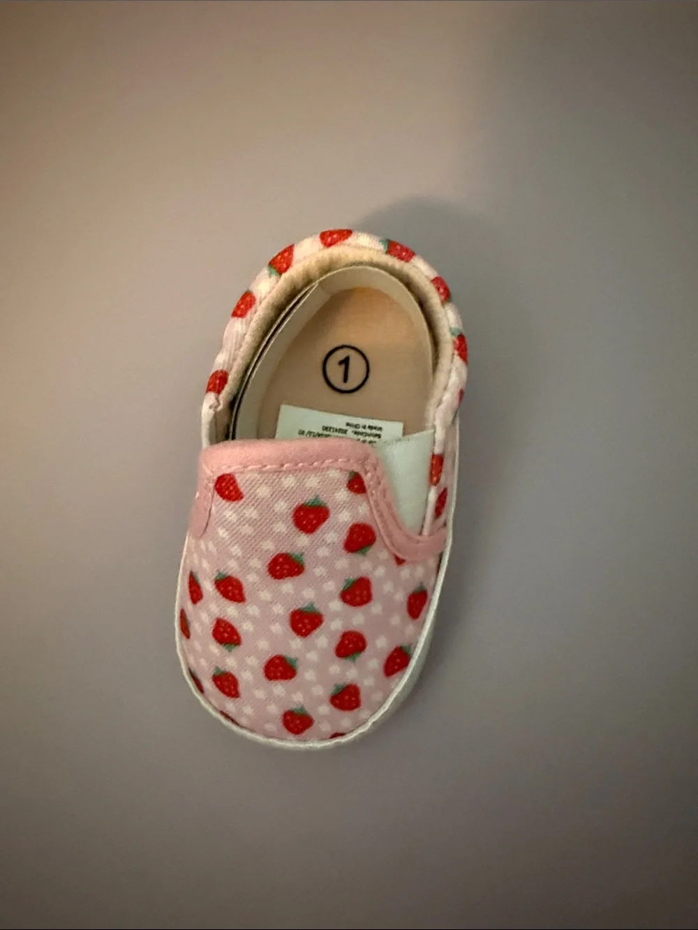 Infant Pink Strawberry Slip-On Kids Shoes